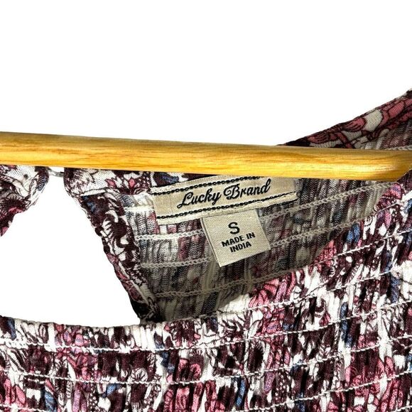 Lucky Brand Smocked Boho Flare Sleeve Shirt - Picture 5 of 9